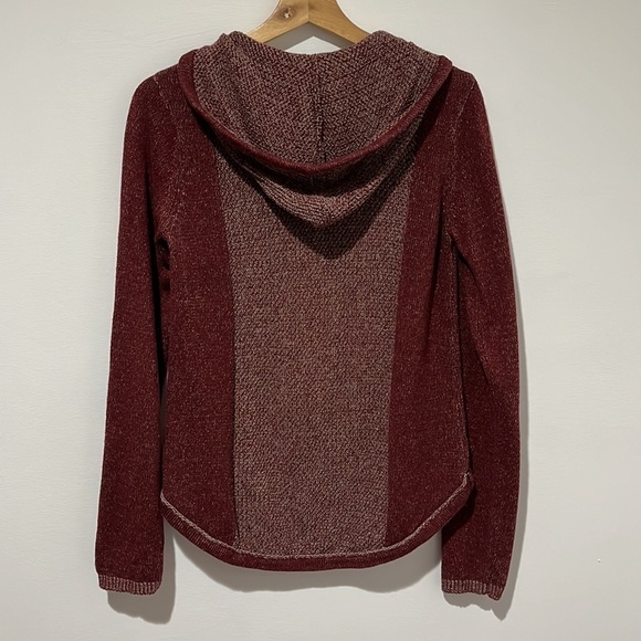Natural Reflections Womens Sweater Jacket Burgundy Hoodie Cardigan Size S Hiking - Picture 2 of 11